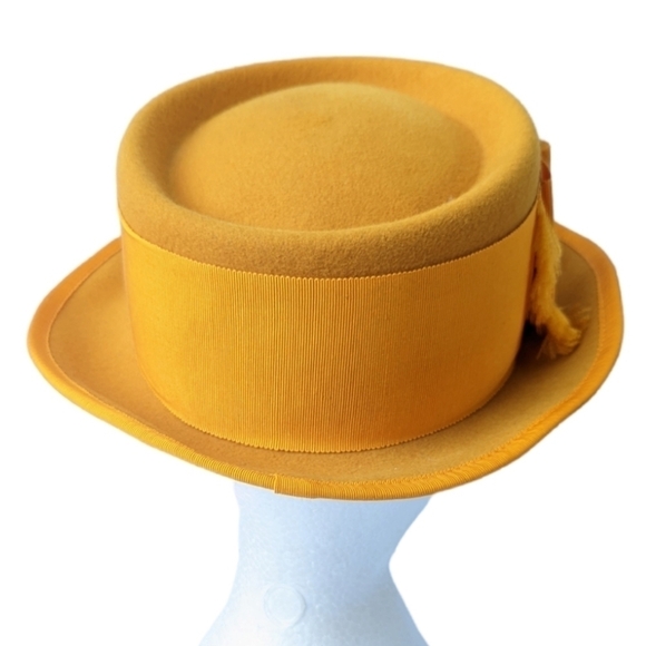 Vintage Simon Chang mustard yellow hat - Picture 5 of 9